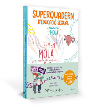 PACK APRÈN AMB MENSTRUITA (EL SEMEN MOLA + SUPERQUADERN D'EDUCACIÓ SEXUAL)